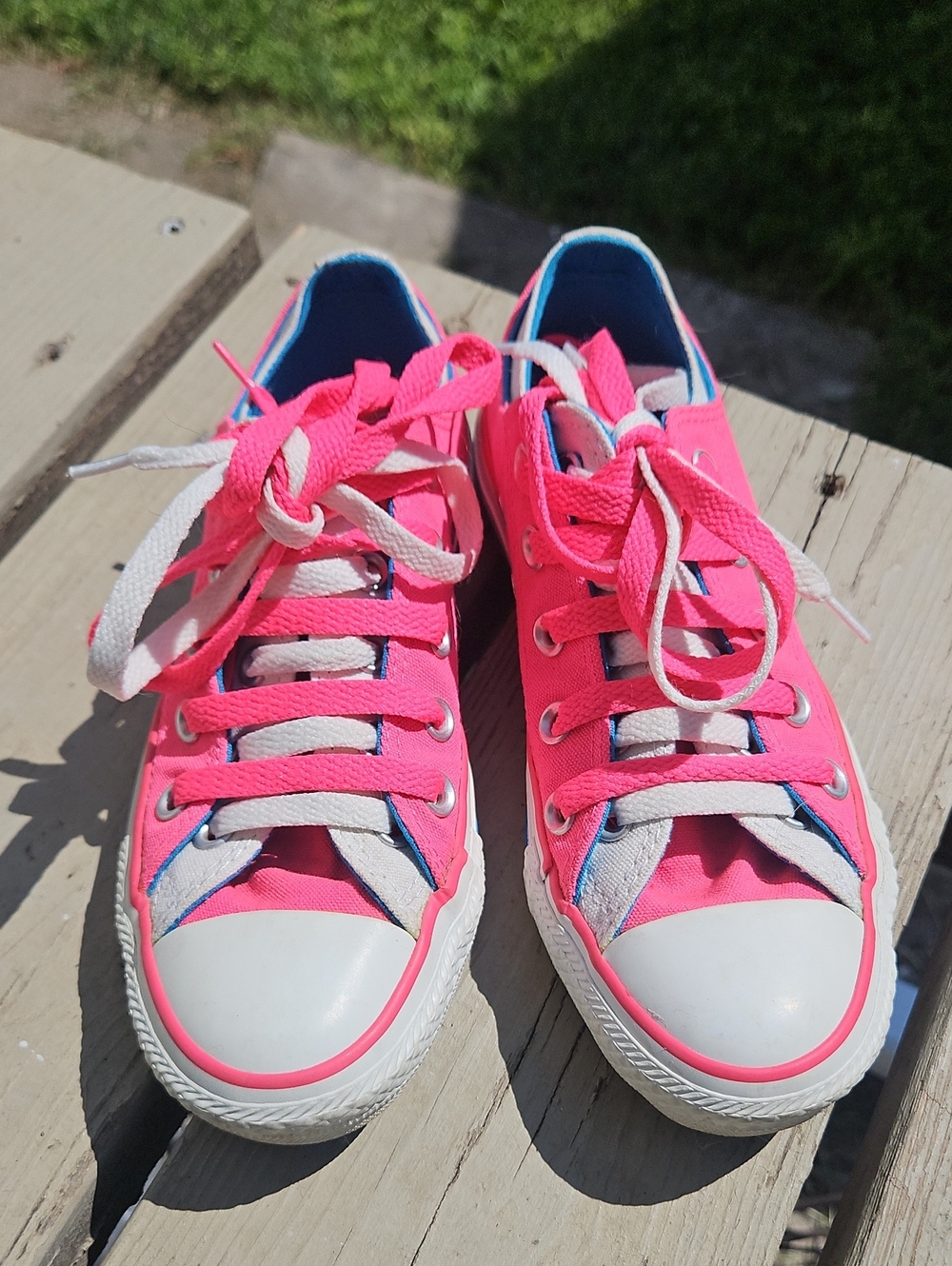 Bright Pink Converse Chuck Taylor Double Upper Ox